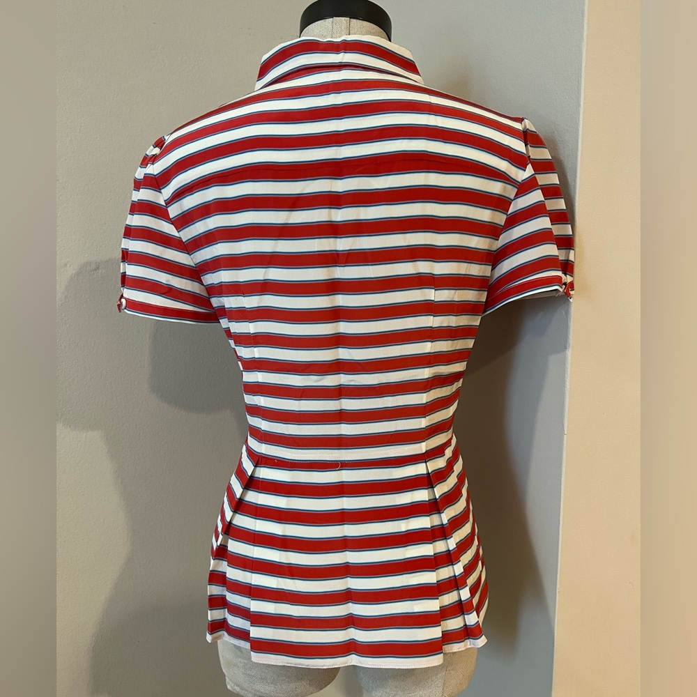Prada Striped Silk Button Down Blouse - image 3